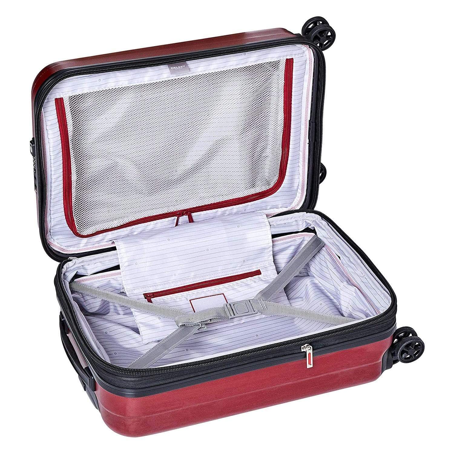 Delsey Segur 2.0 4 Double Wheel Expandable Cabin Trolley Bag - Red, 55 cm - 00205880404 RED - Jashanmal Home