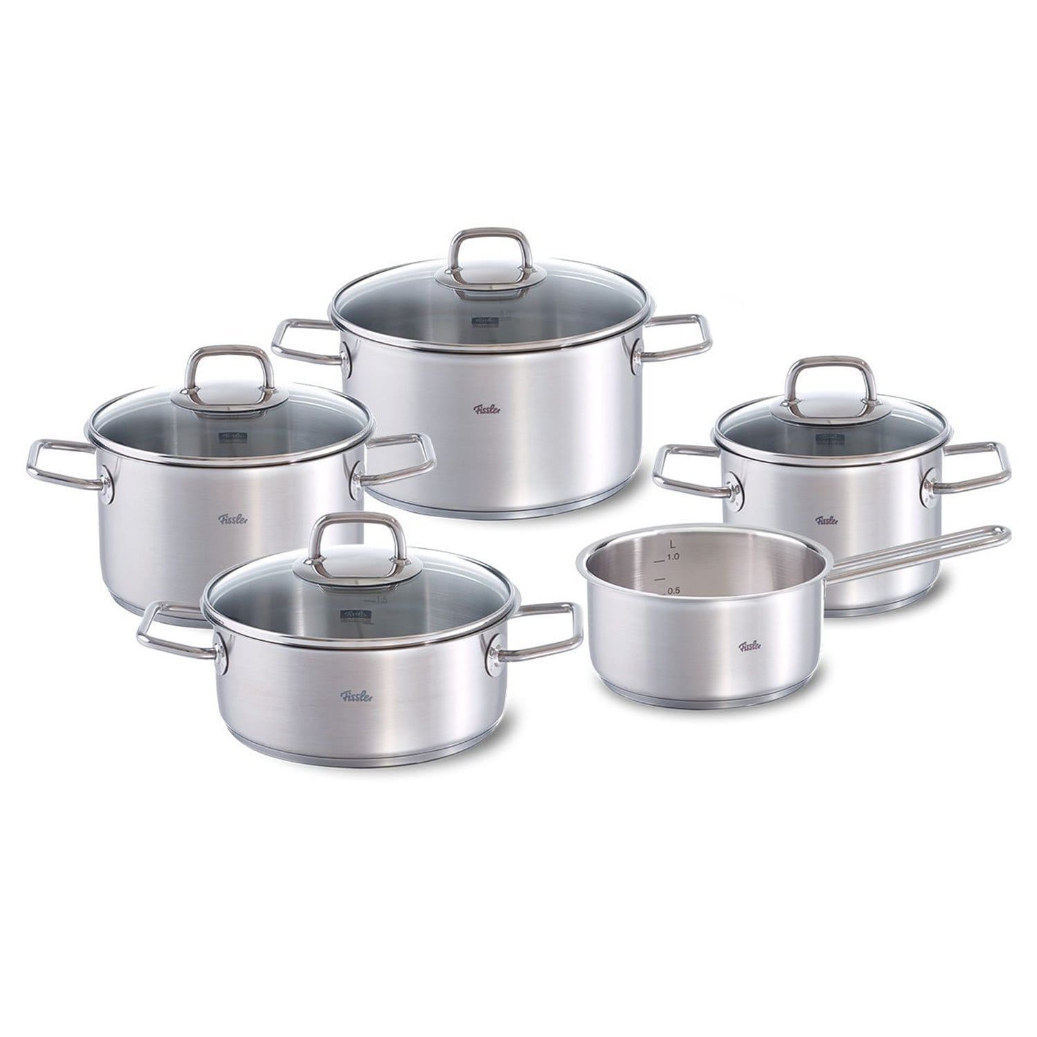 Fissler Viseo 9 Piece Cookware Set - Silver and Clear - 084-117-05-000/0 - Jashanmal Home