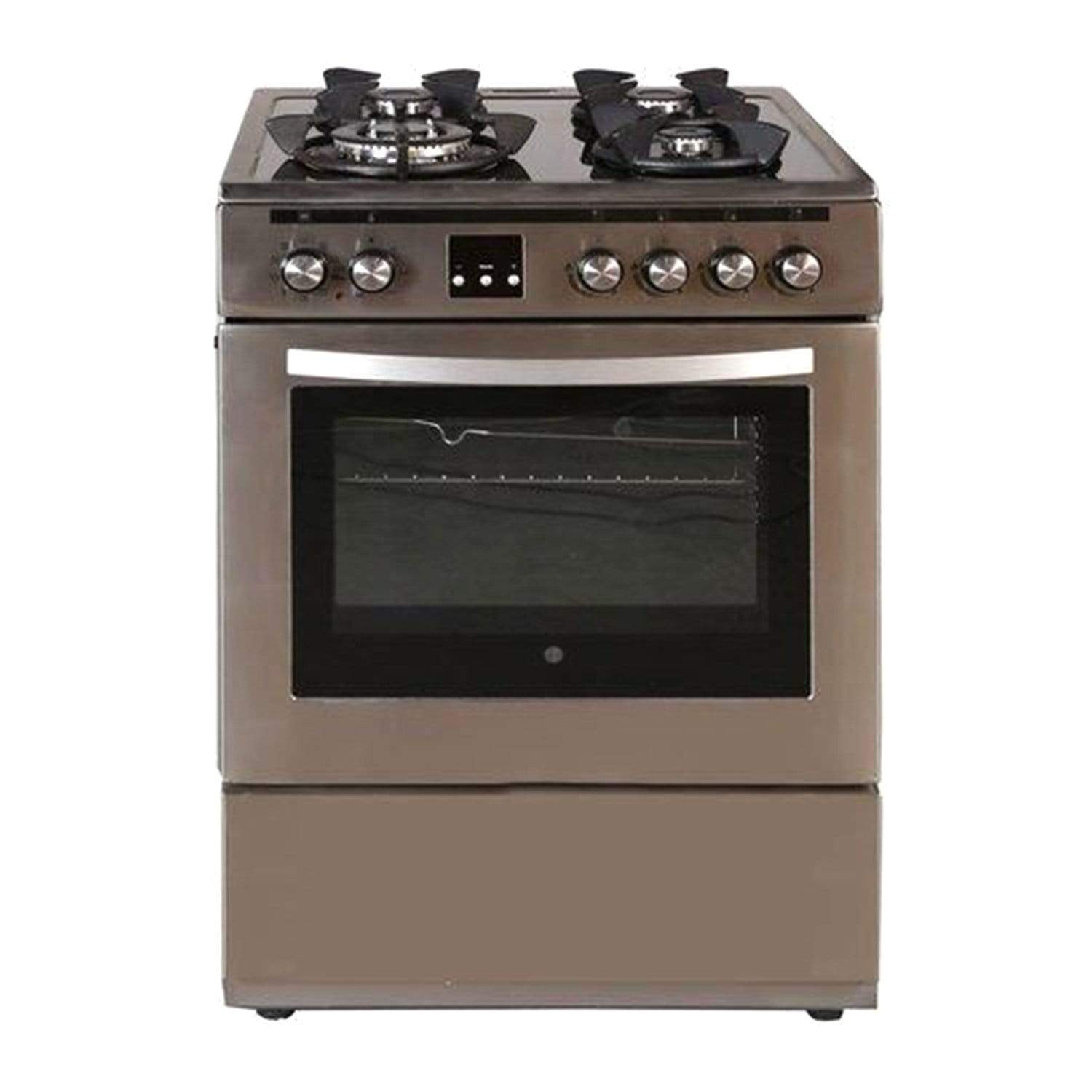 Hoover Dual Gas Cooker on Glass with Hob Electric Oven - Silver - FMC66.01S - Jashanmal Home