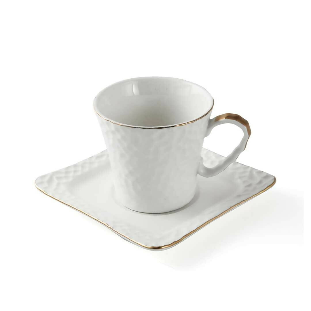 Decopor Porcelain 12 Piece Coffee Cup and Saucer Set 70 ml