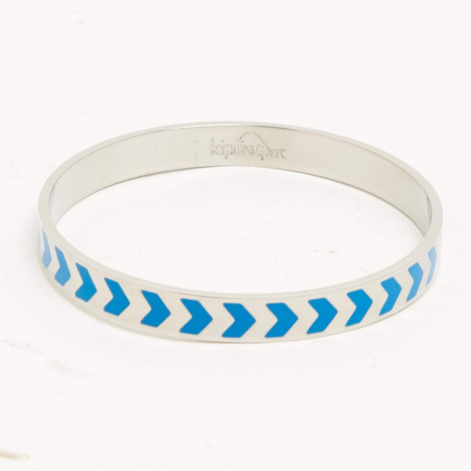 Kipling Enamel Chevron Stainless steel bracelet with engraved Kipling logo on the interior - Agua Blue - 00907-53G