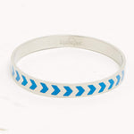 Kipling Enamel Chevron Stainless steel bracelet with engraved Kipling logo on the interior - Agua Blue - 00907-53G