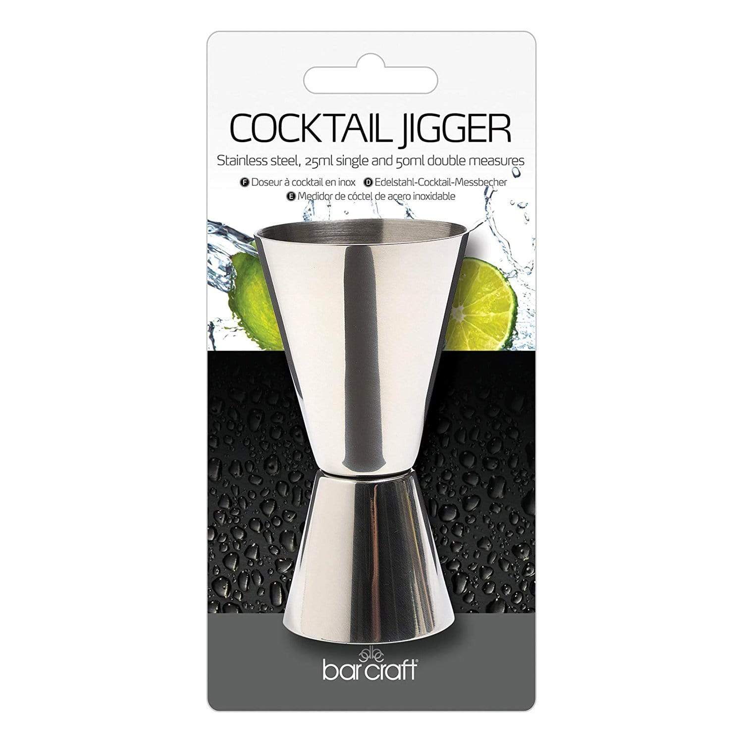 Kitchen Craft Barcraft Cocktail Jigger Dual Spirit Measure Cup - Silver - KCBCJIG - Jashanmal Home