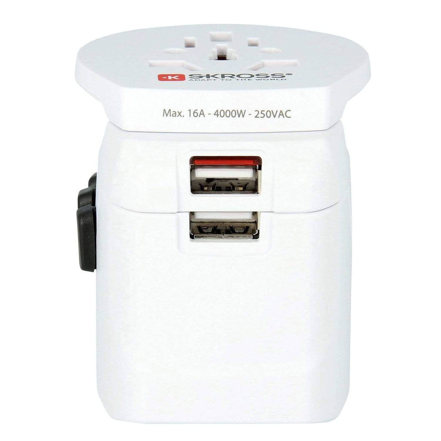 Skross Pro Light USB World Multi Plug Adapter - White - 1302550 - Jashanmal Home
