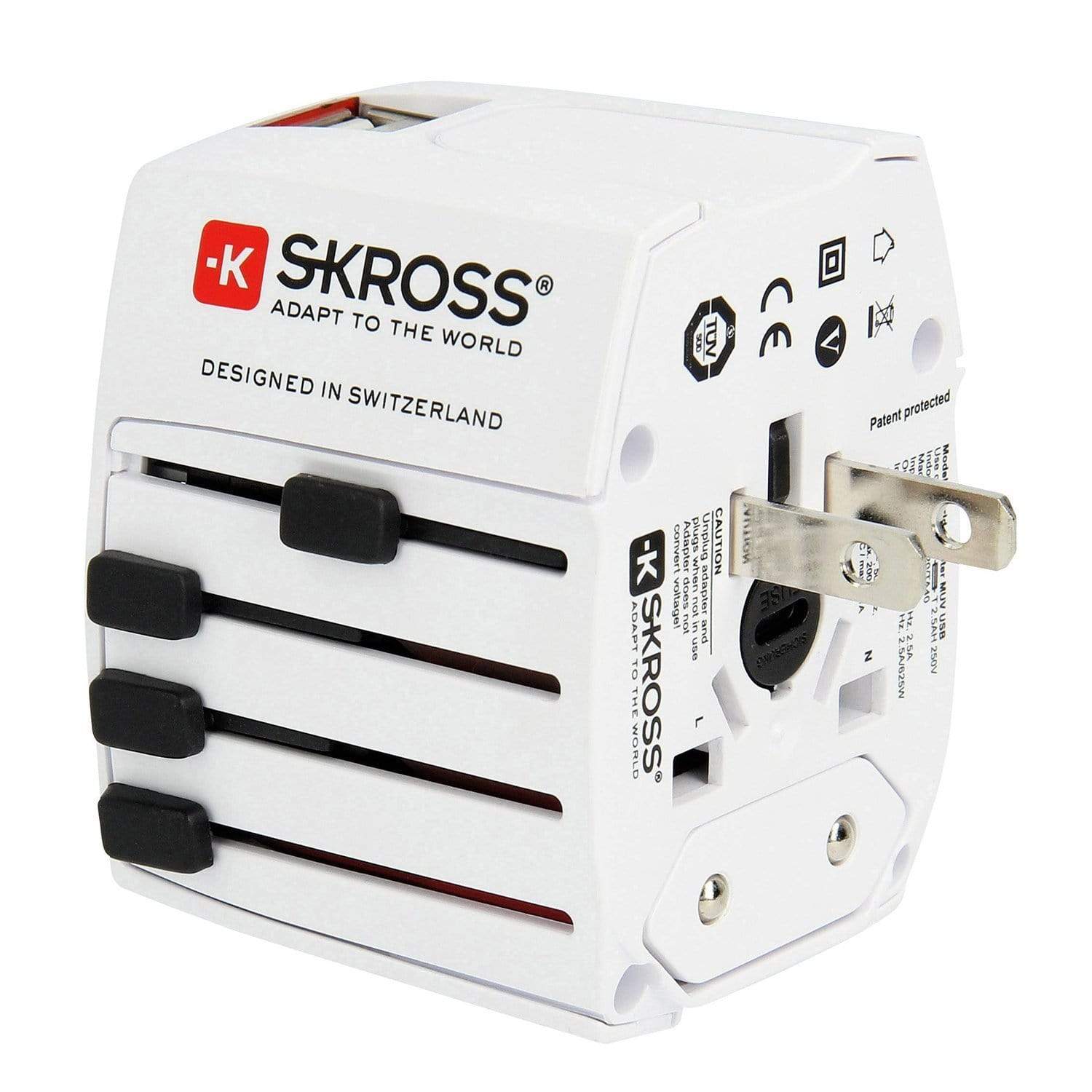 Skross MUV USB 2.4 A Multi Plug Adapter - White - 1302930 - Jashanmal Home
