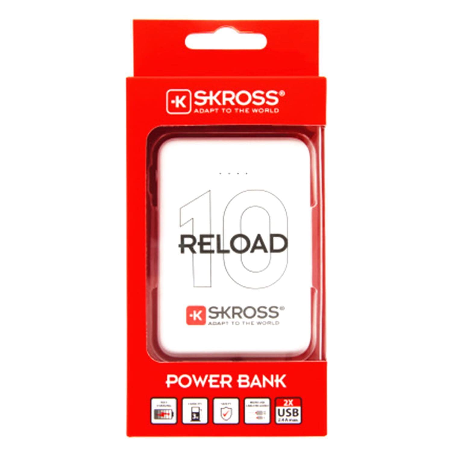 Skross Reload 10 10000 mAh Power Bank - White - 1400130 - Jashanmal Home