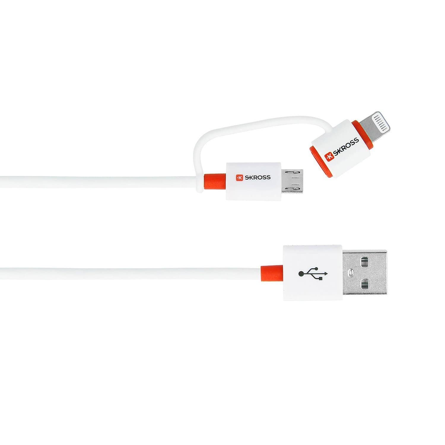 Skross أساسيات 2 في 1 تهمة N مزامنة مايكرو USB مع موصل البرق - أبيض - 2700200E - Jashanmal الرئيسية