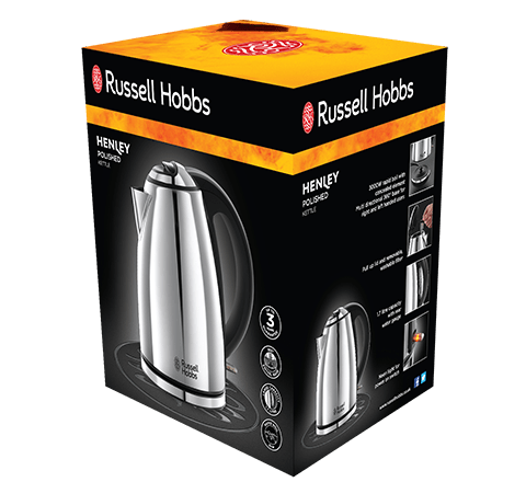 Russell Hobbs Henley Polished Silver Kettle - 23601 - Jashanmal Home