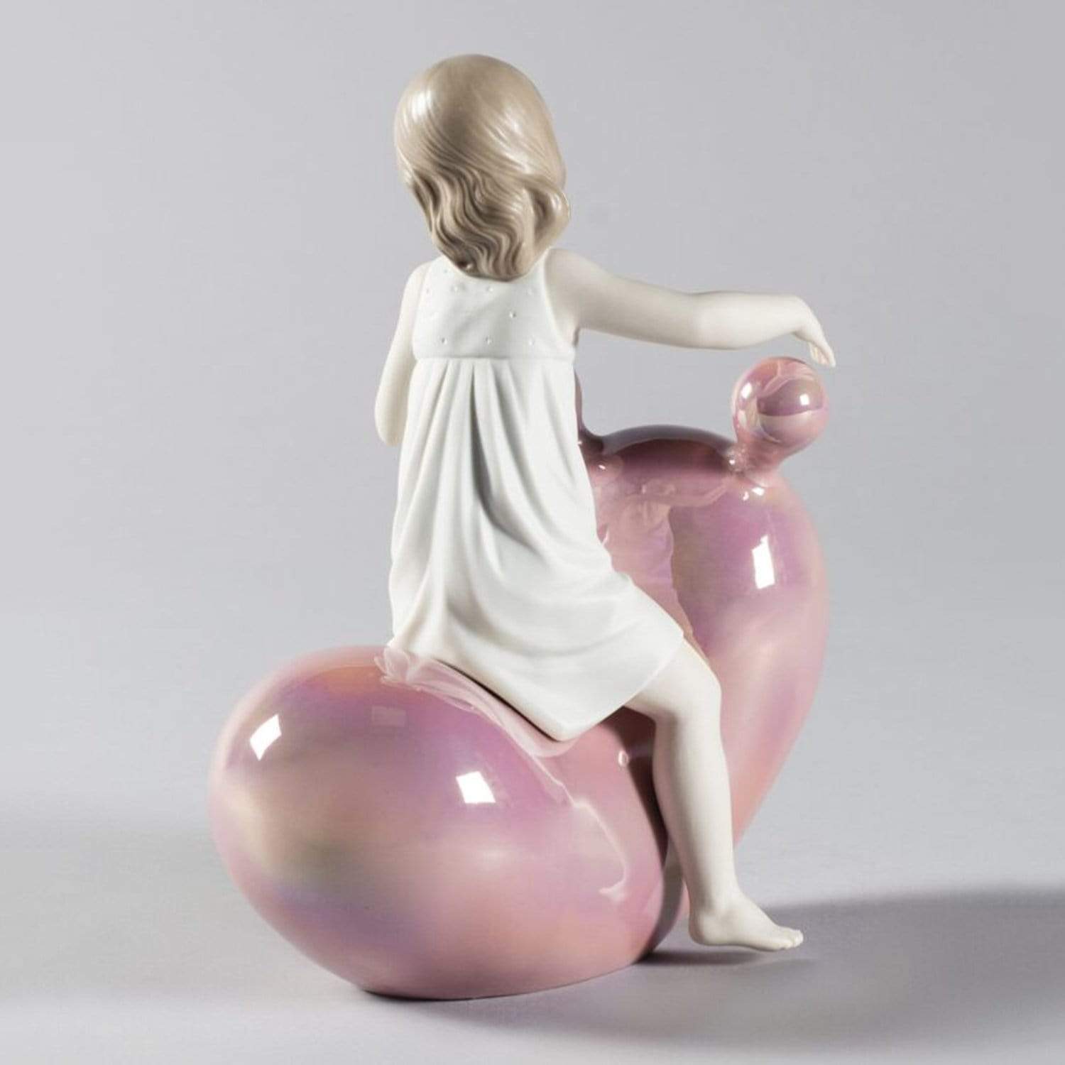 Lladro My Seesaw Balloon Girl Figurine - Pink and White - 1009367 - Jashanmal Home