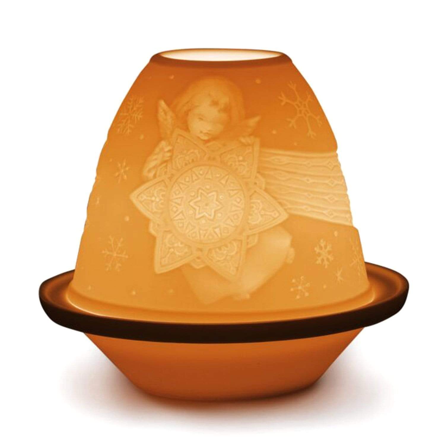 Lladro Angel Star Lithophane Votive Light with Plate - 1017341 - Jashanmal Home