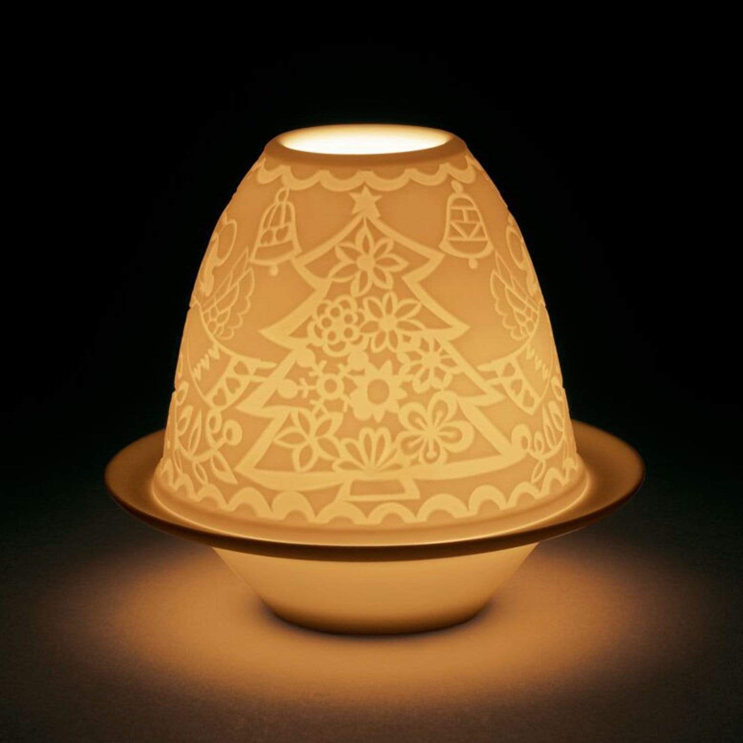 Lladro Borders Christmas Lithophane Votive Light with Plate - 1018413 - Jashanmal Home