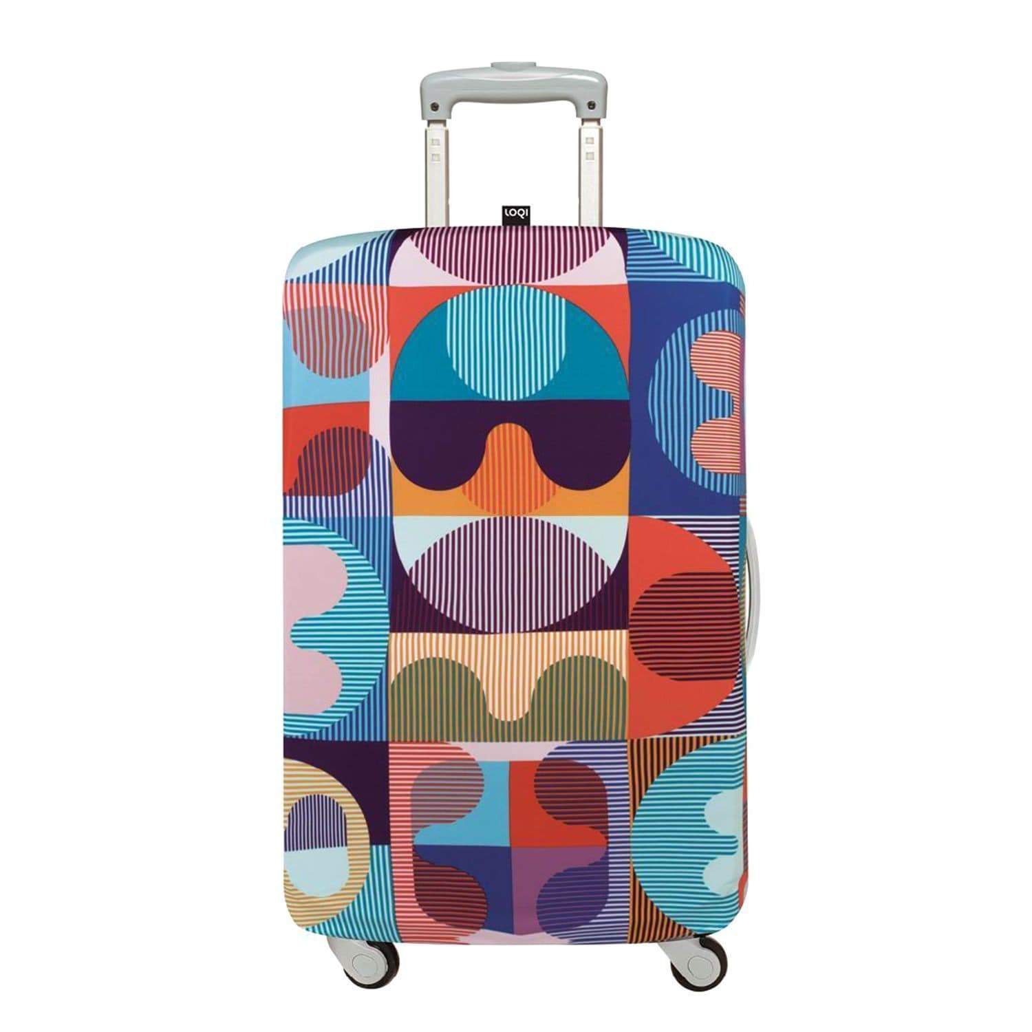 Loqi Artist Hvass and Hannibal Grid Luggage Cover - Multicolour, Small - LS.HH.GR - Jashanmal Home