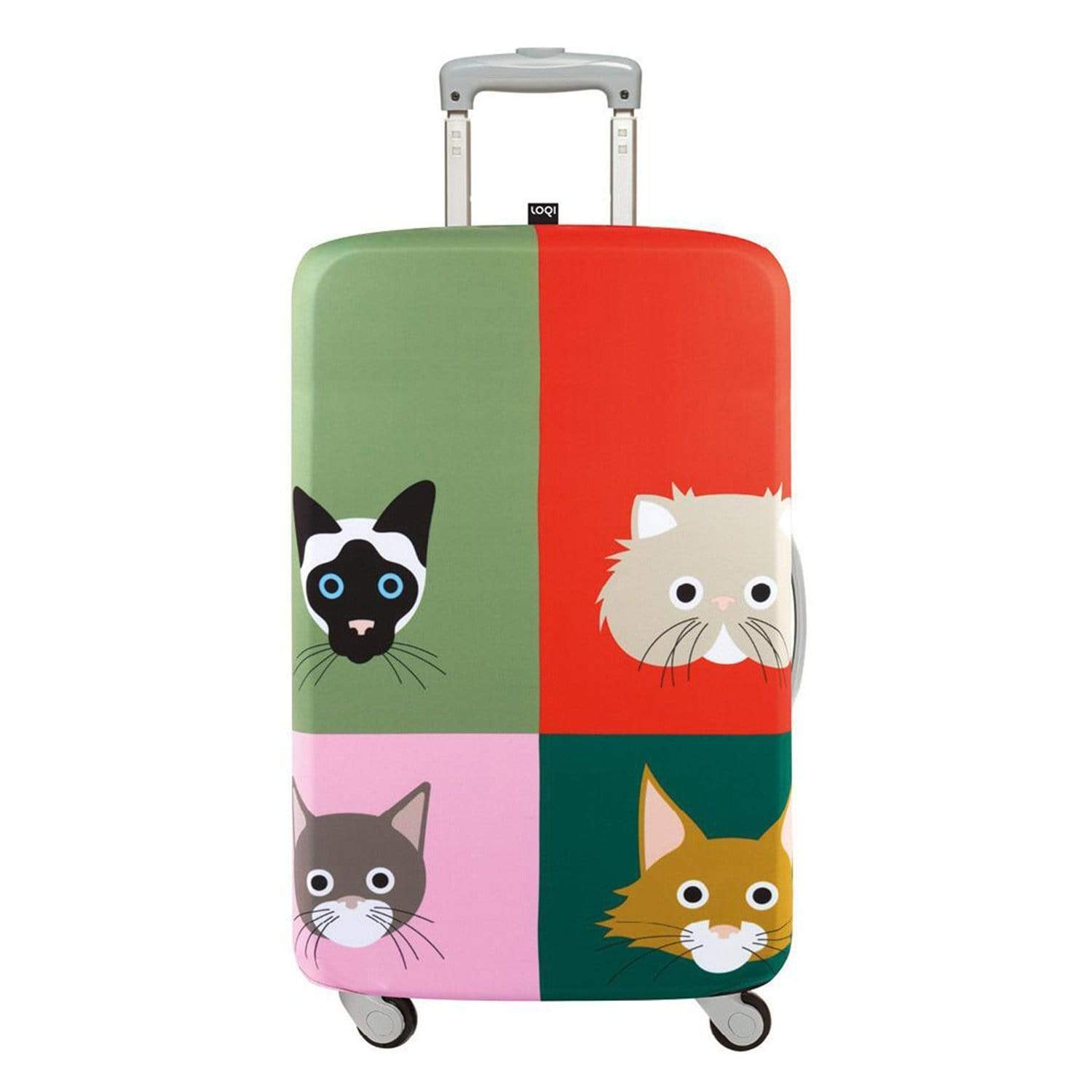 Loqi Artist Stephen Cheetham Cats Luggage Cover - Multicolour, Small - LS.SC.CA - Jashanmal Home
