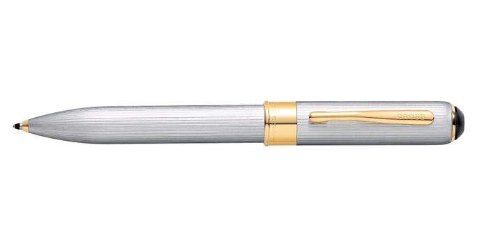 Cross Peerless Brushed Chrome Tracker Ballpoint Pen With 23Kt Gold-Plated Appointment - At0702-104/TKR