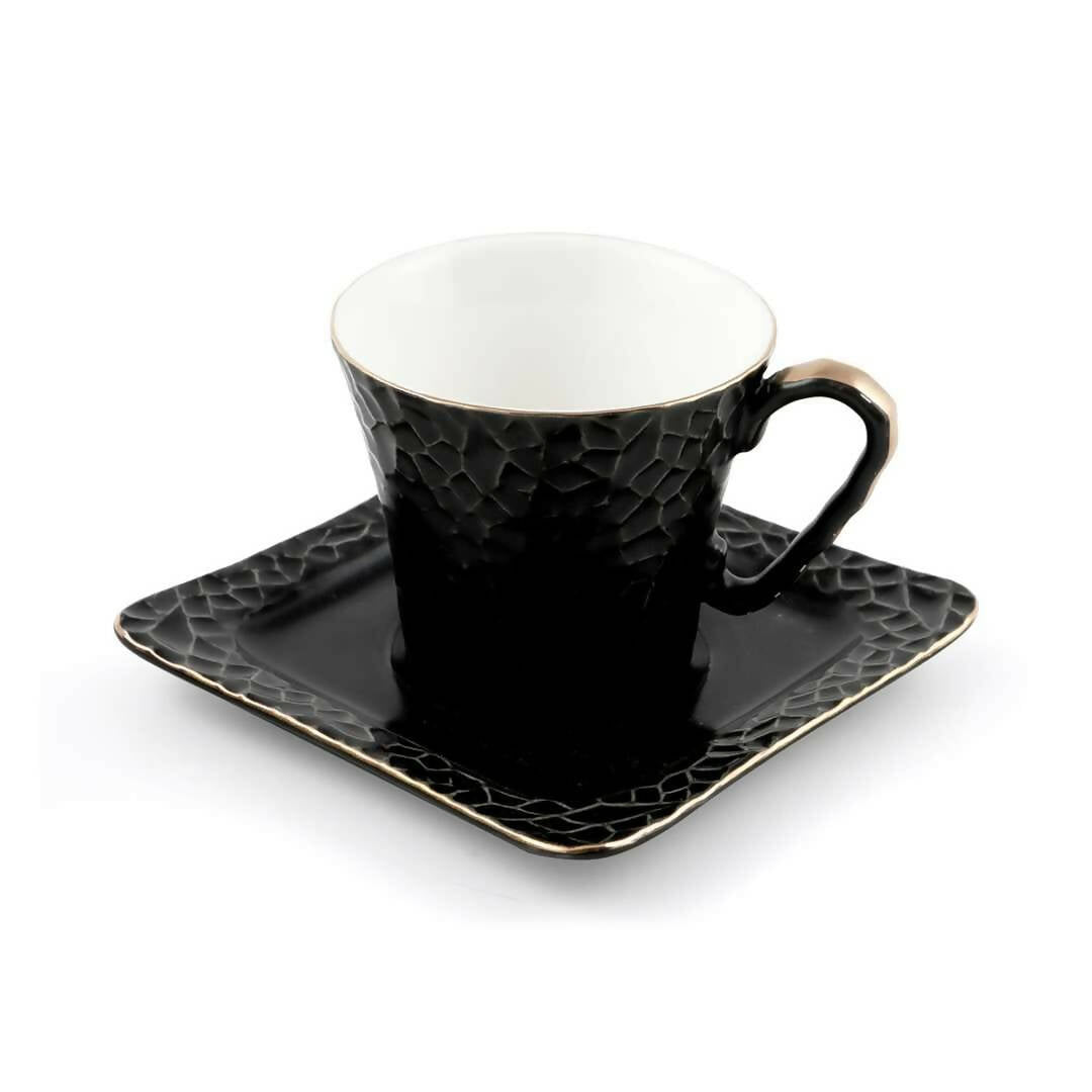 Decopor Porcelain 12 Piece Coffee Cup and Saucer Set 70 ml
