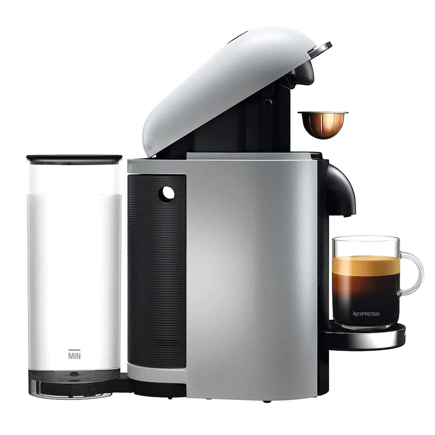 Nespresso ماكينة صنع القهوة Vertuo Plus - فضي ديلوكس وأسود هوائي - GCB2-BU-SI - Jashanmal Home