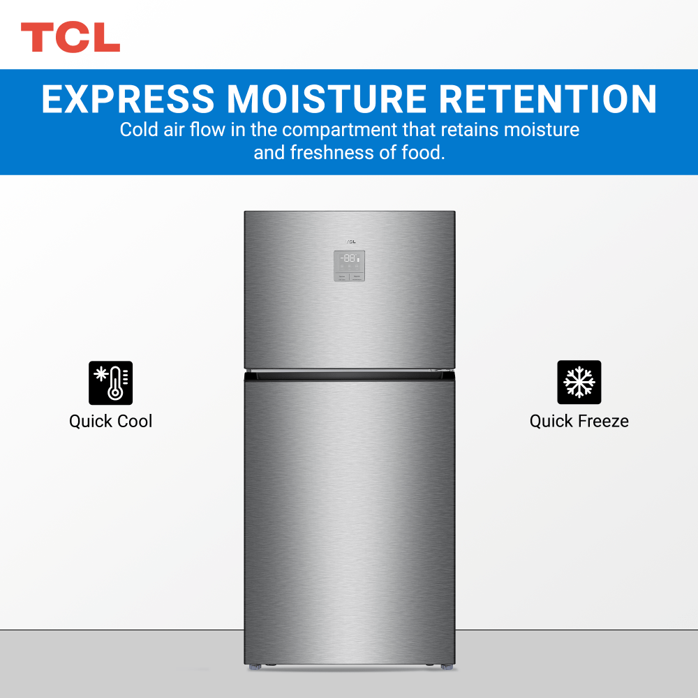 Tcl Top Mount Refrigerator Inox 700L