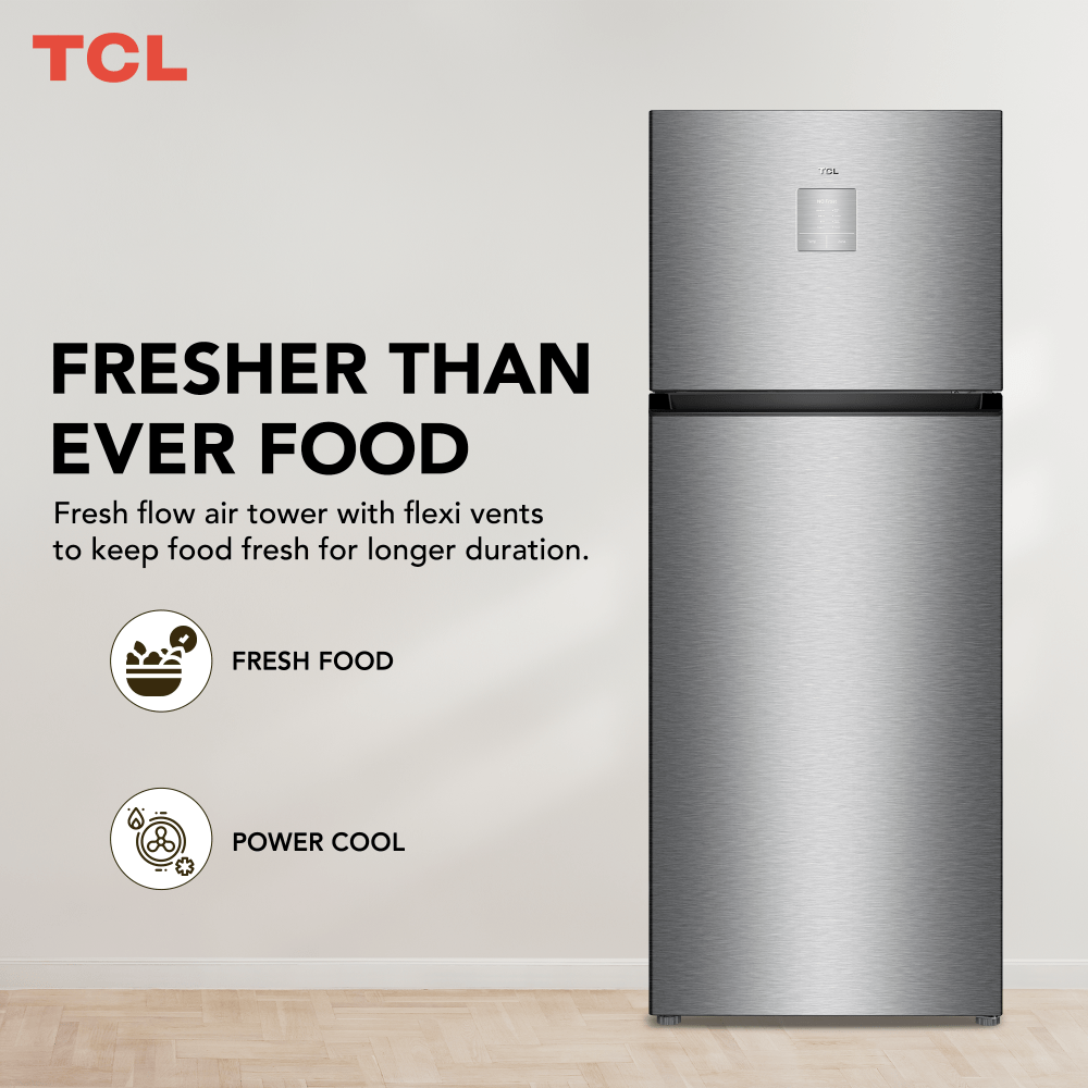 TCL Top Mount Refrigerator Inox 550L