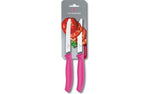 VICTORINOX SWISS CLASSIC 2PIECES TOMATO & TABLE PARING KNIFE WAVY EDGE PINK NYLON HANDLE BLADE 11CM  - 6.7836.L115B
