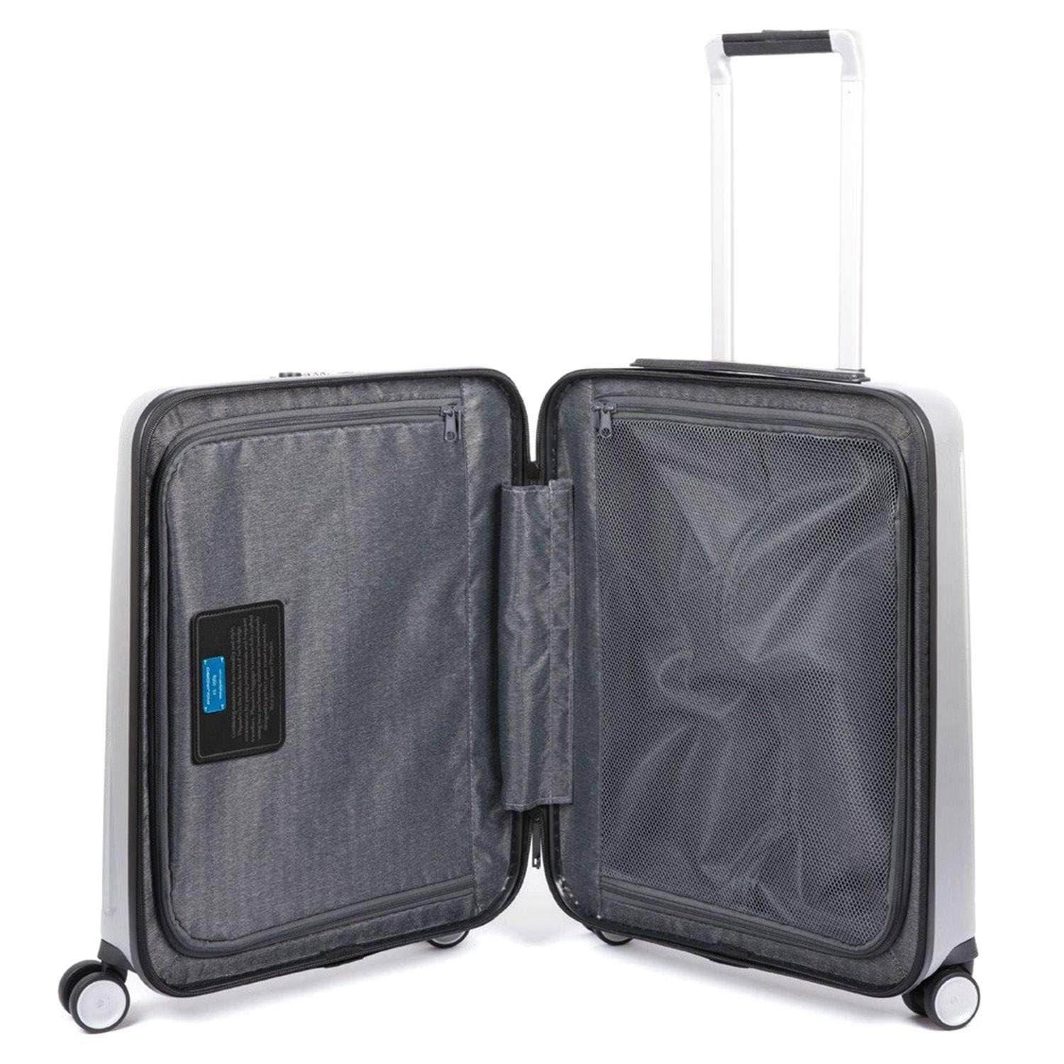 Piquadro Relyght Plus Hard Side Spinner Trolley Bag - Grey - BV4426PC2PZ/GRN - Jashanmal Home