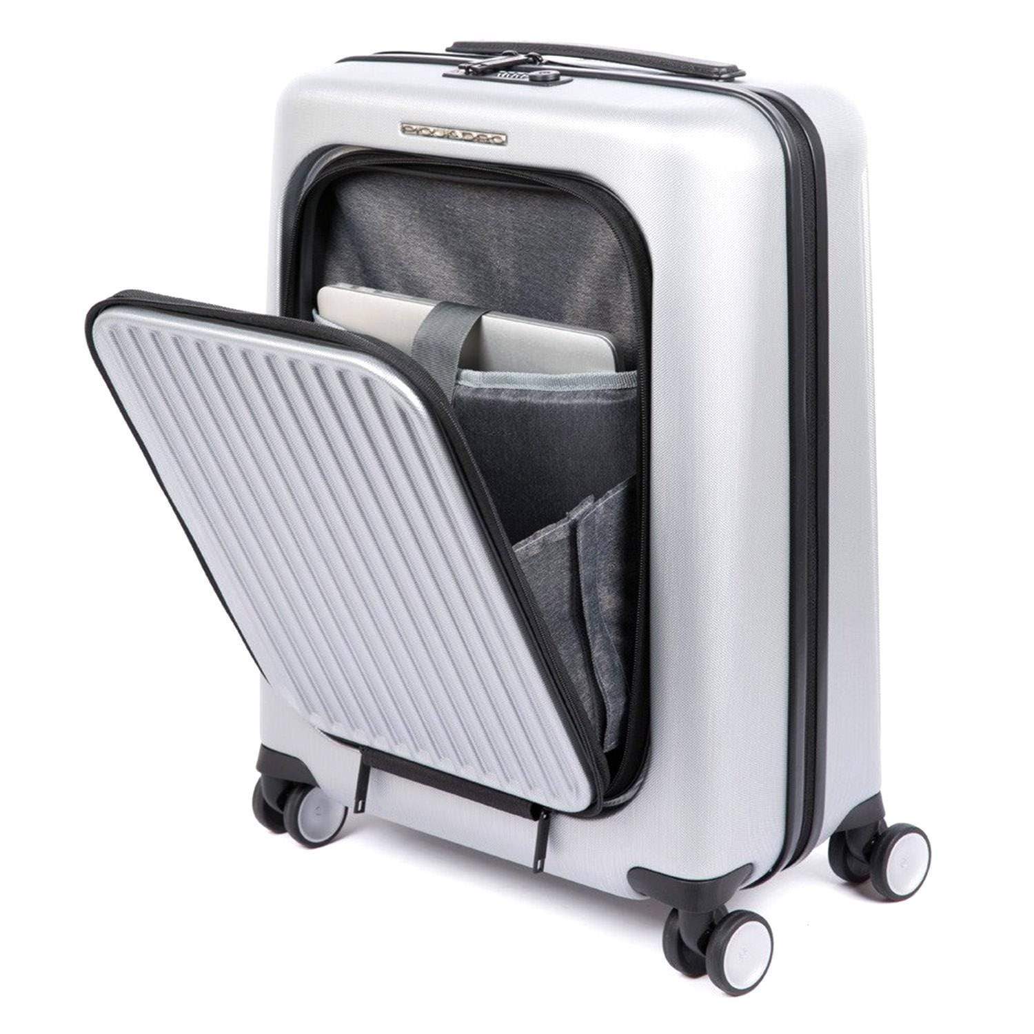 Piquadro Relyght Plus Hard Side Spinner Trolley Bag - Grey - BV4426PC2PZ/GRN - Jashanmal Home