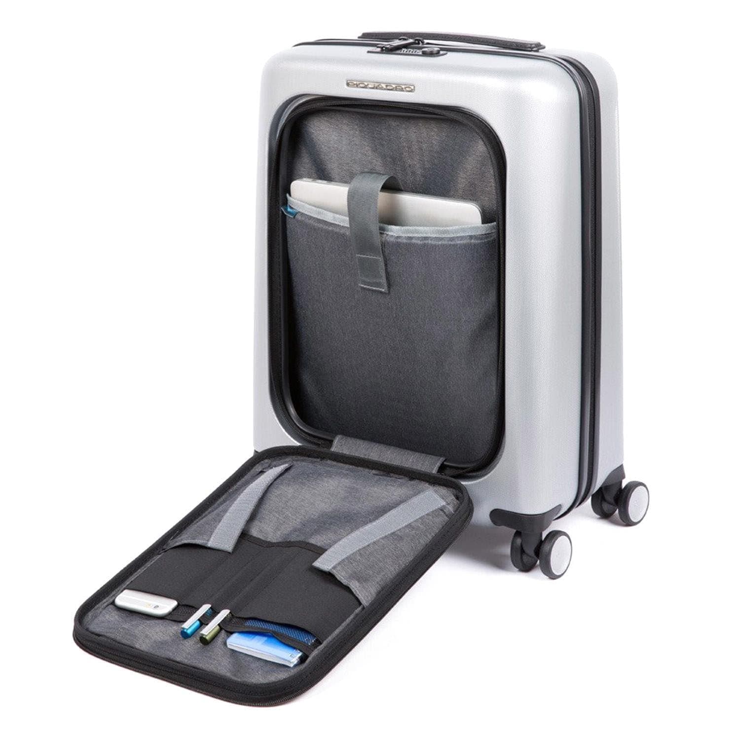 Piquadro Relyght Plus Hard Side Spinner Trolley Bag - Grey - BV4426PC2PZ/GRN - Jashanmal Home