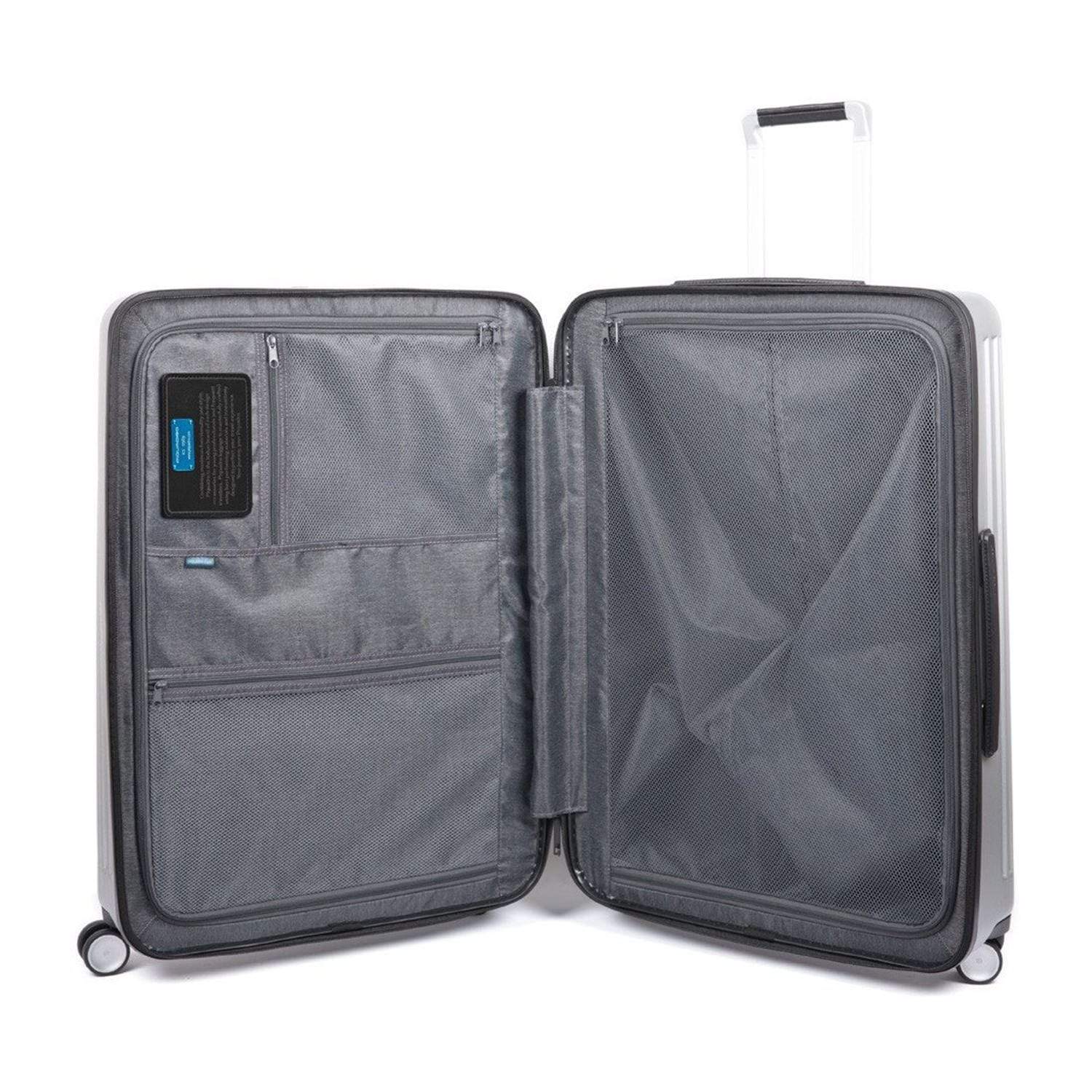 Piquadro Relyght Plus Hard Side Spinner Trolley Bag - Grey, Medium - BV4427PC2PZ/GRN - Jashanmal Home