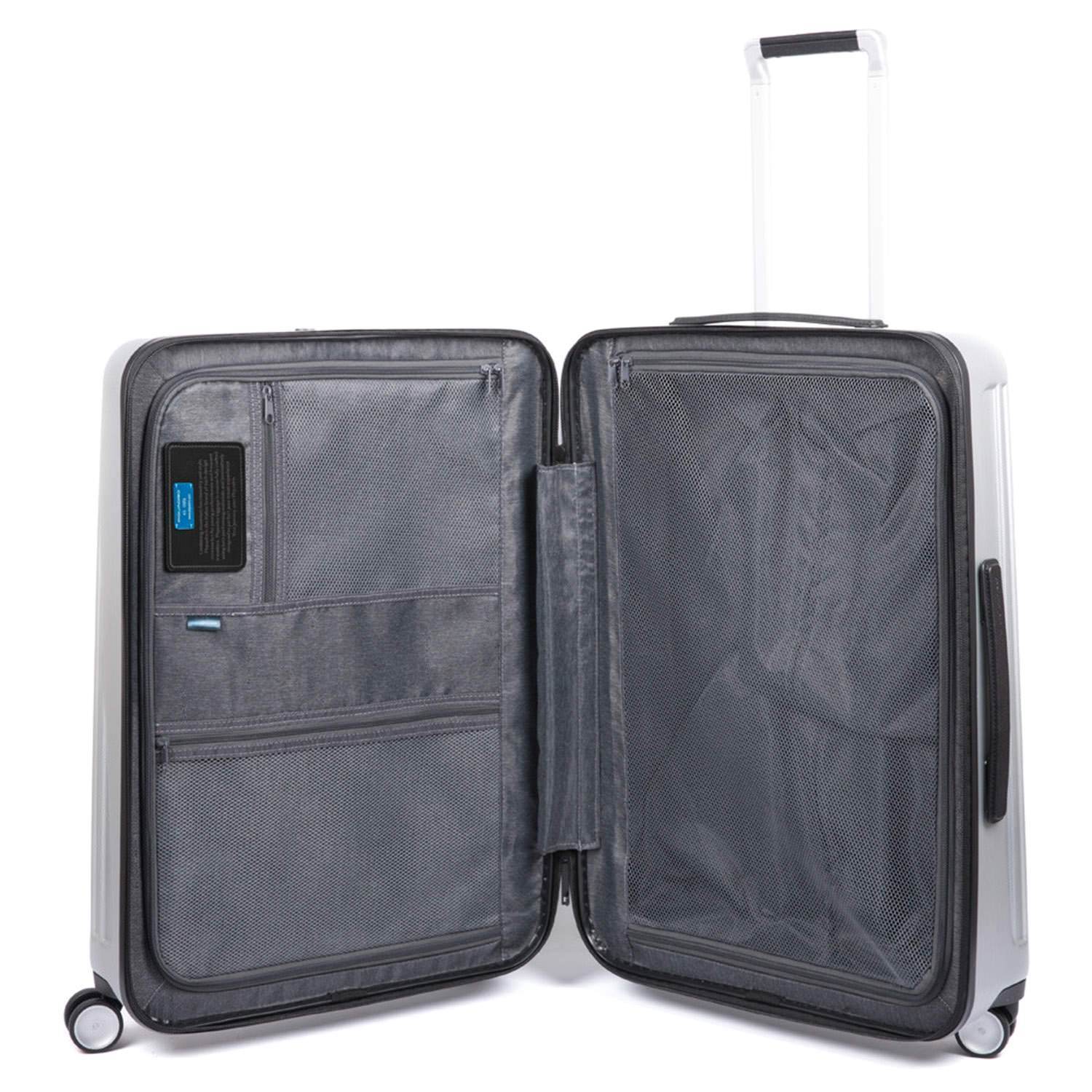 Piquadro Relyght Plus Hard Side Spinner Trolley Bag - Grey, Large - BV4428PC2PZ/GRN - Jashanmal Home