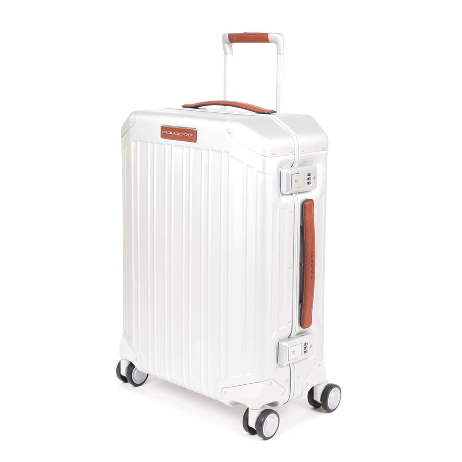 Piquadro PIQALU 55cm Ultra Slim Hardcase 4 Double Wheel Cabin Luggage Trolley Grey - BV4425ALU/GRCU