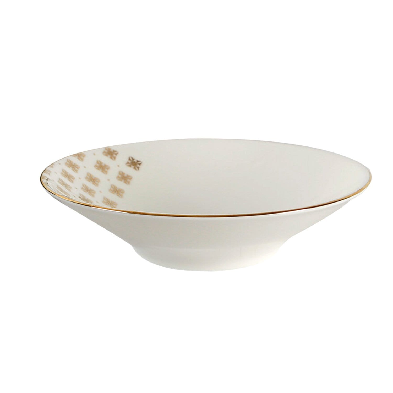 Porland Porselen Evoke 19 cm Deep Plate - Cream and Gold - 04ALM002707 - Jashanmal Home