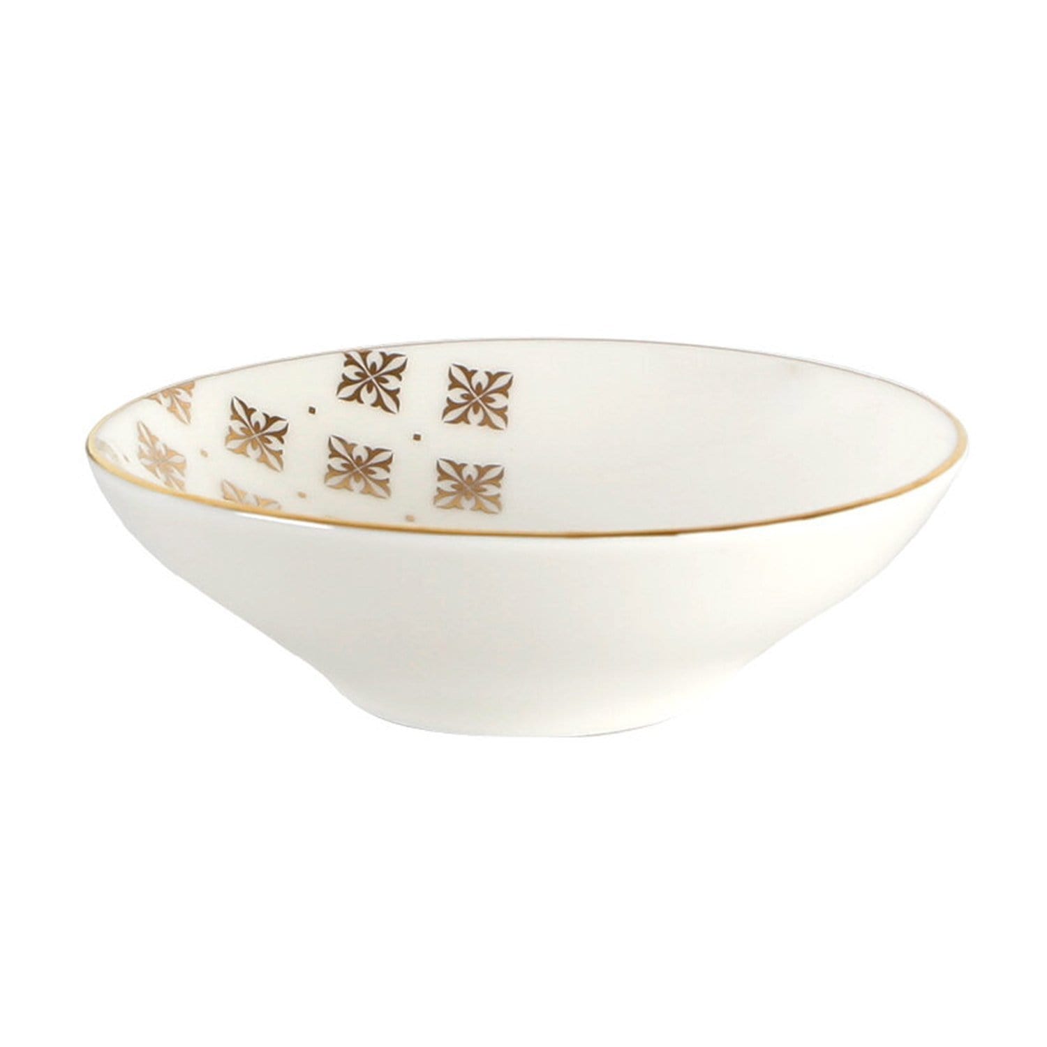 Porland Porselen Evoke 12 cm Bowl - Cream and Gold - 04ALM002716 - Jashanmal Home