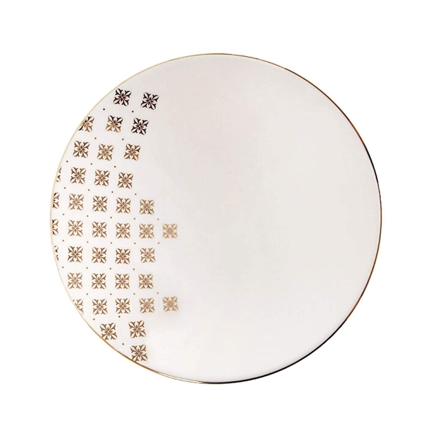 Porland Porselen Evoke 25 cm Bowl - Cream and Gold - 04ALM002718 - Jashanmal Home