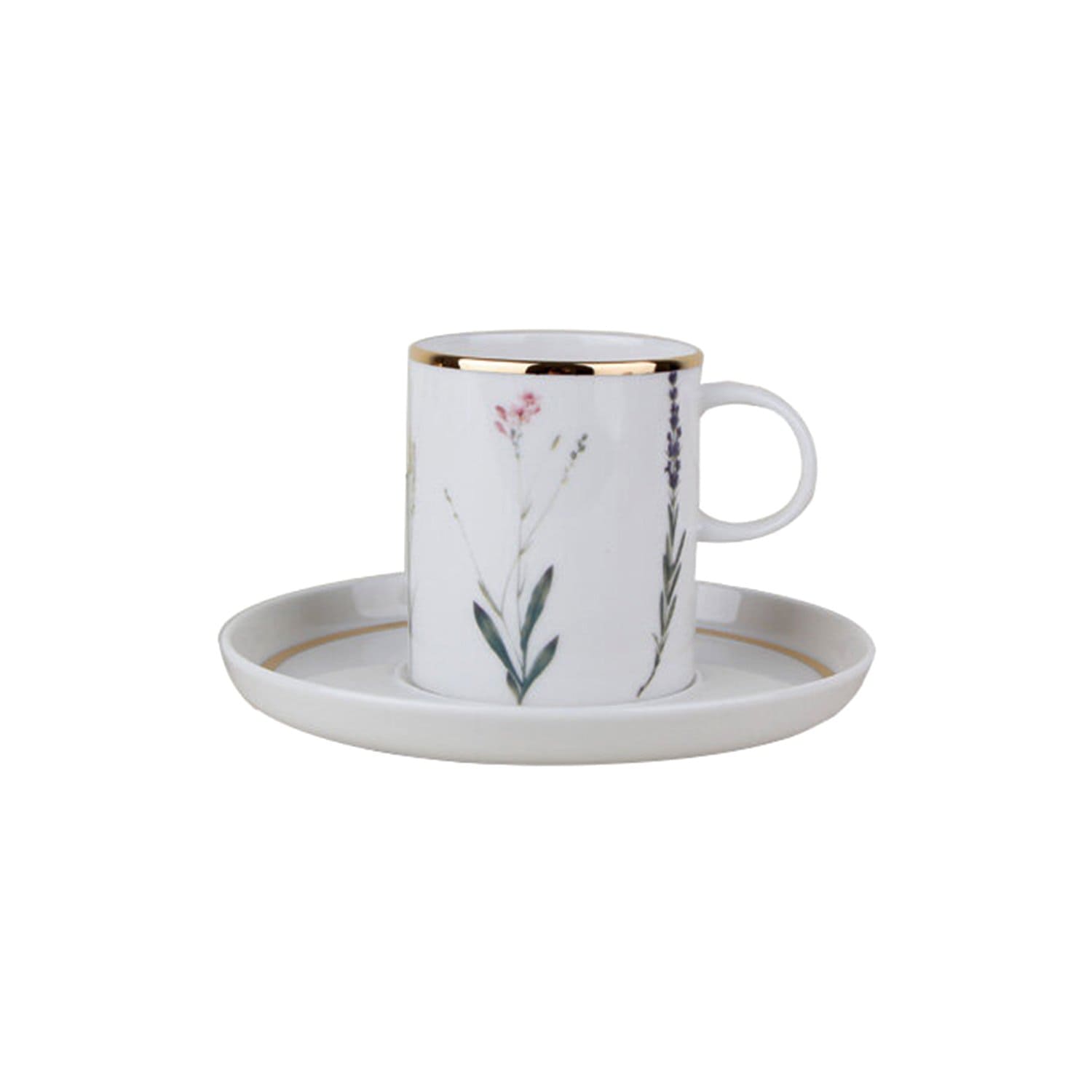 Porland Porselen Botanical Coffee Cup and Saucer Set - 80 cc. - 04ALM005075 - Jashanmal Home