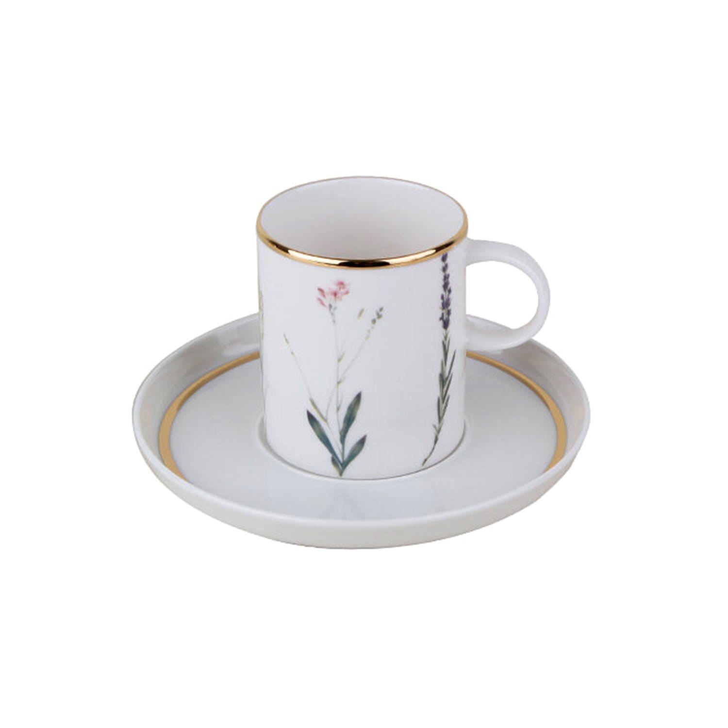 Porland Porselen Botanical Coffee Cup and Saucer Set - 80 cc. - 04ALM005075 - Jashanmal Home