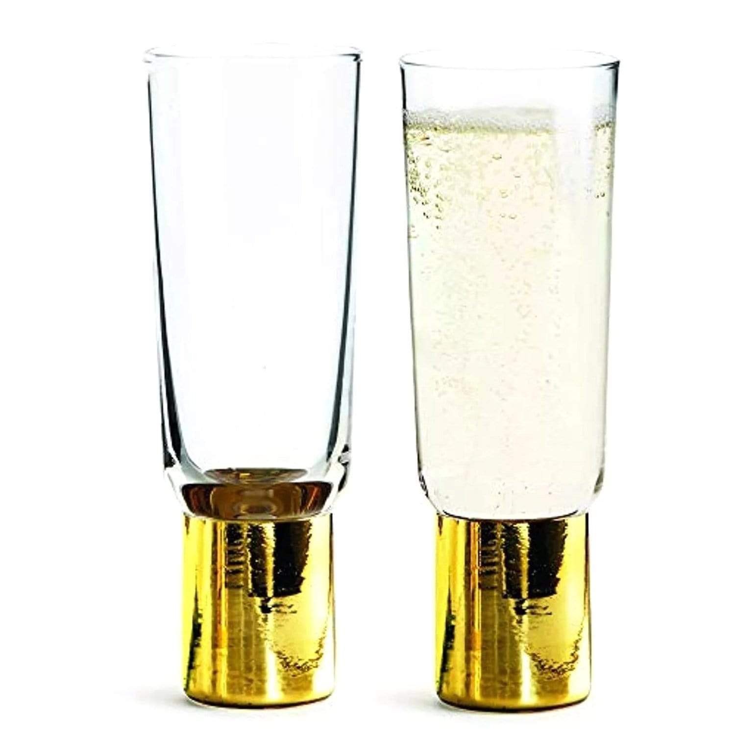 Sagaform Champagne Glass Set of 2 - Clear and Gold, 200 ml - SA5009118 - Jashanmal Home