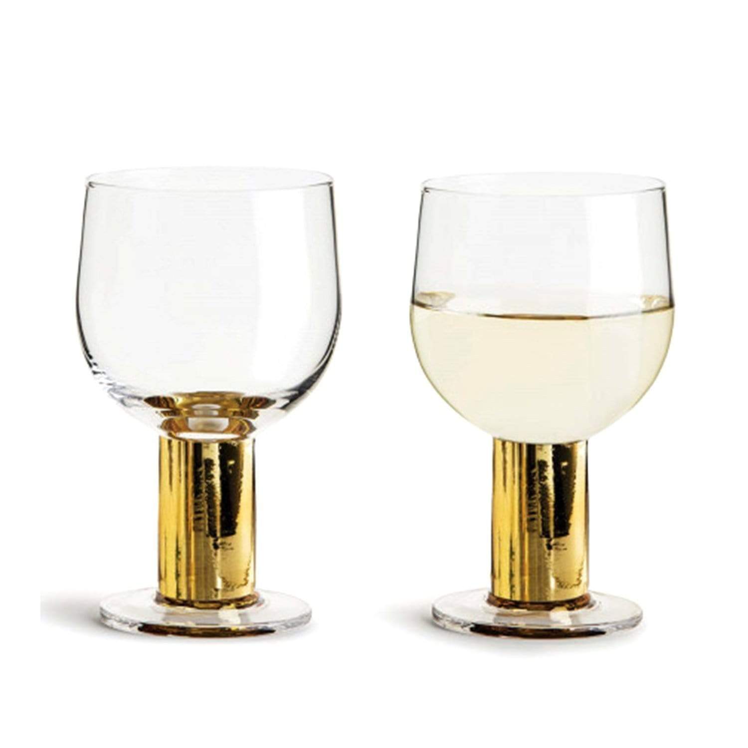 Sagaform Glass Set of 2 - Clear and Gold, 220 ml - SA5009120 - Jashanmal Home