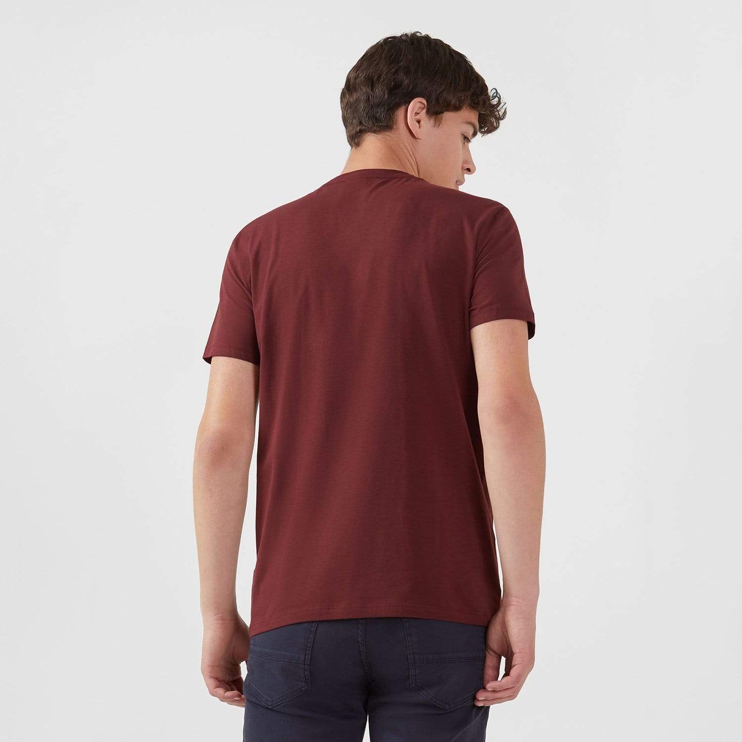 Trussardi Stretch Cotton Jersey Embroidered T-Shirt - Bordeaux - 52T00297-R290 - Jashanmal Home