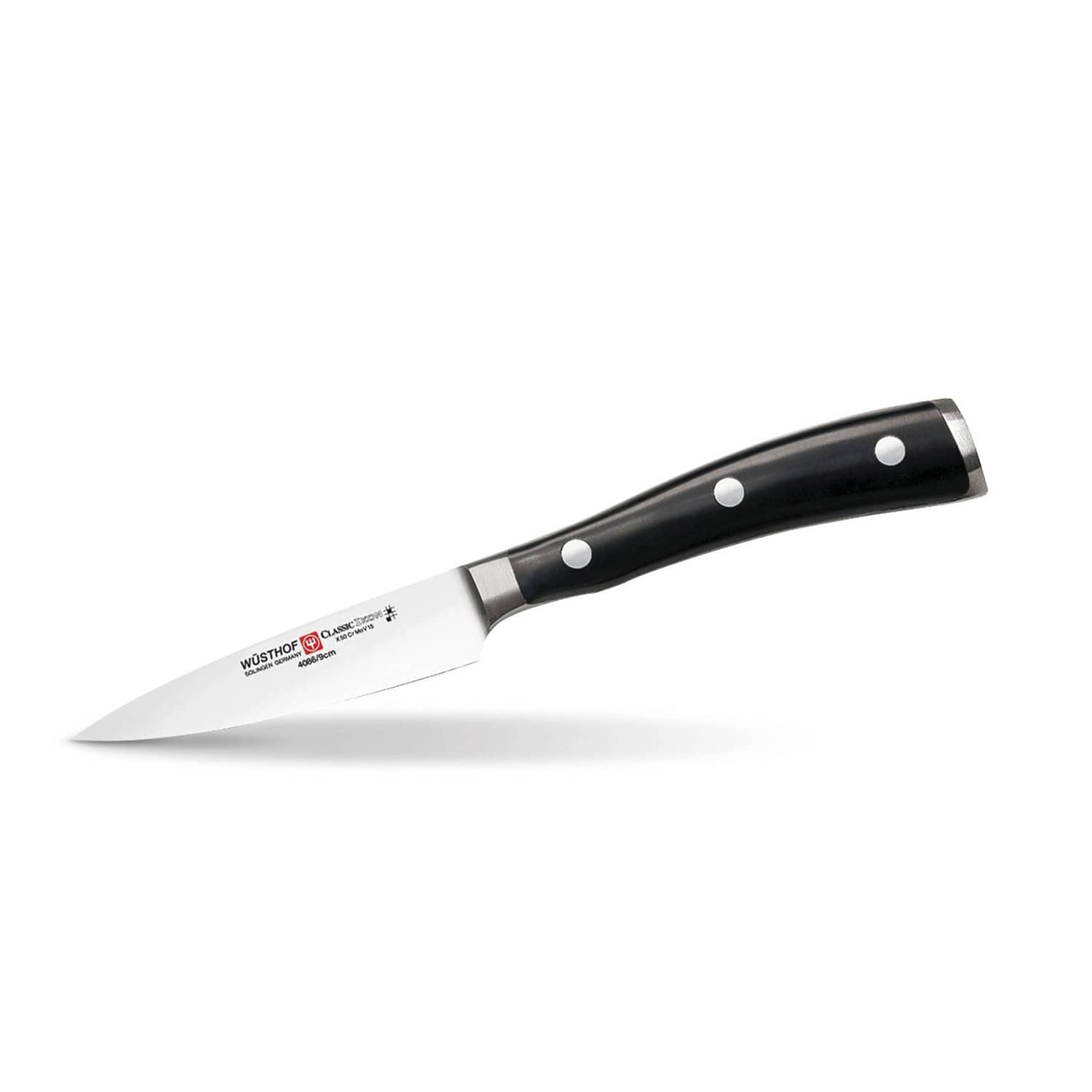 Wusthof Classic Ikon Paring Knife - Black and Silver, 3.5 inch - 798612 - Jashanmal Home
