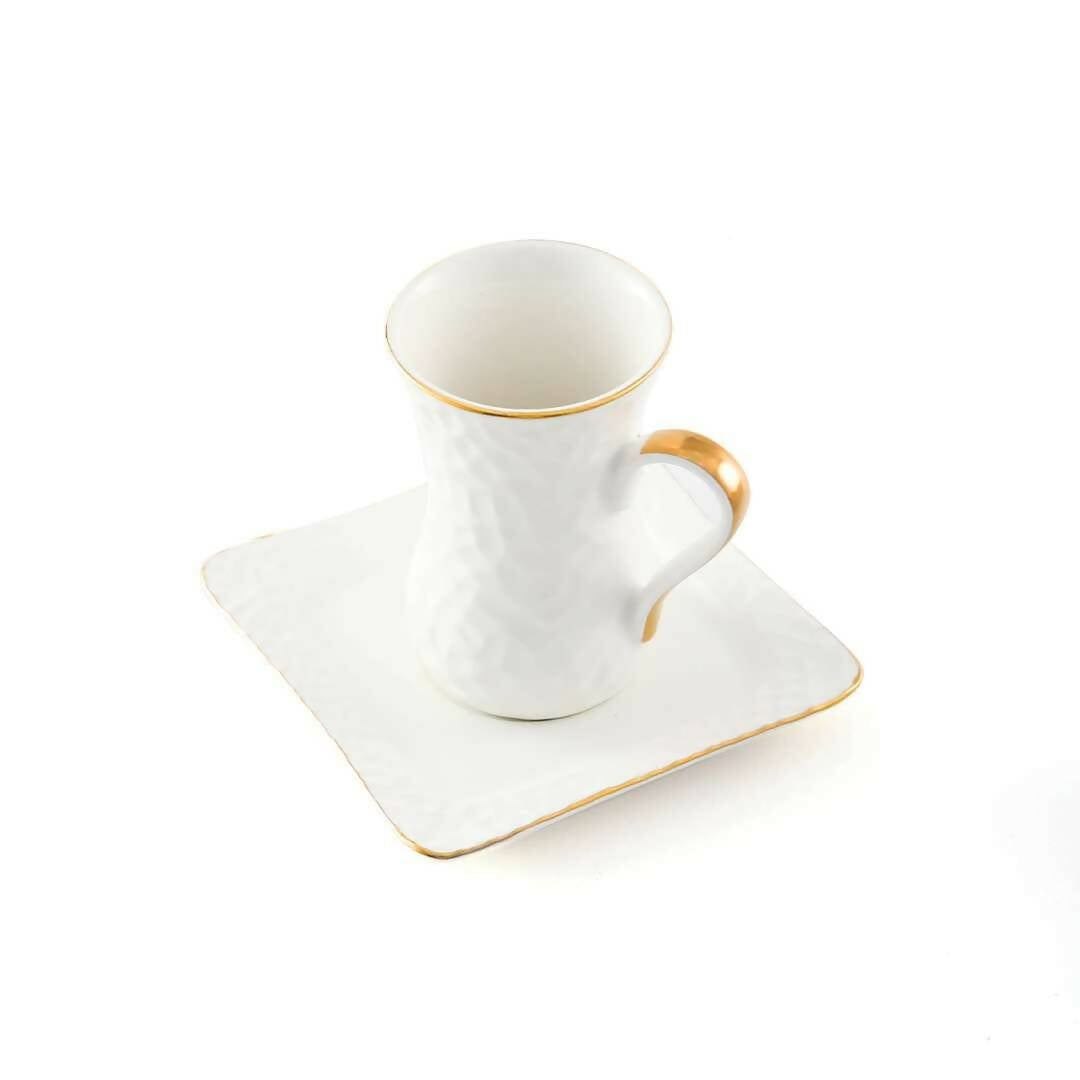 Decopor Porcelain 12 Piece Tea Cup and Saucer Set 100 ml